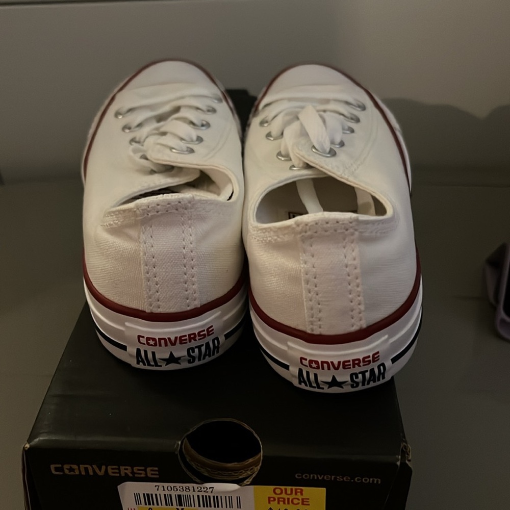 NWT White All Star Low Top Converse Sneakers. - Picture 2 of 4